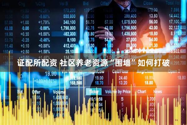 证配所配资 社区养老资源“围墙”如何打破