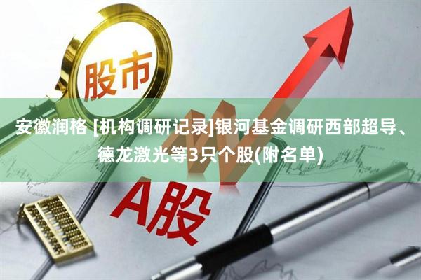 安徽润格 [机构调研记录]银河基金调研西部超导、德龙激光等3只个股(附名单)